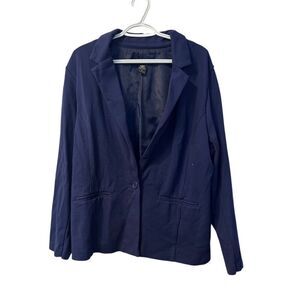 Ashley Stewart Women's Blazer Size 16 Navy Blue Business Jacket‎